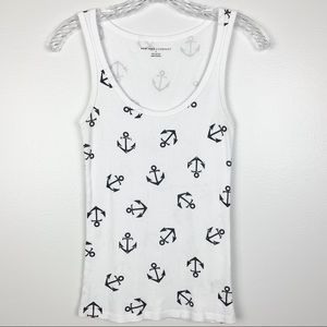 New York & Company Tank Top Anchors Rhinestone S